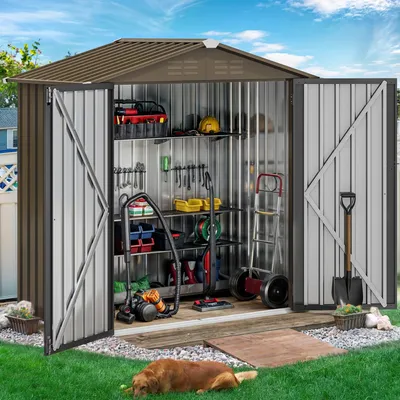 Produktbild von YITAHOME Metall Geräteschuppen Gerätehaus Gartenhaus Gartenhütte,Braun