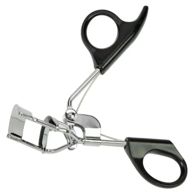 Zdjęcie produktu dla Zacisk do rzęs, metalowy, srebrny/czarny, długość: 11 cm