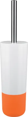 Produktbild von Spirella WC Bürste Klobürste Toilettenbürste hochwertig „Moji“ mit hygienischem Behälter Weiß/Orange