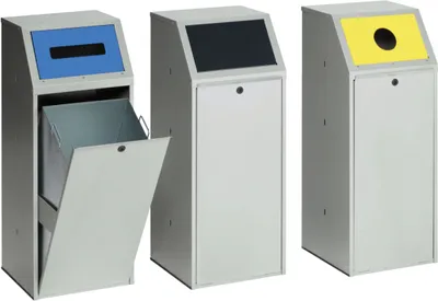 Produktbild von Wertstoff-Sammelgerät WSG69KTS, Stahl, Silber/Gelb, 400x1000x400 mm