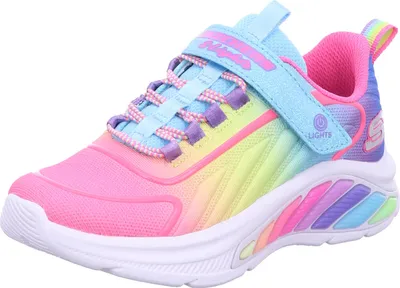 Produktbild von Skechers Mädchen Sneaker Rainbow Cruisers Blinker, Rot, 31 EU, Low-Cut, mit Klett- & Schnürverschluss, Textil & Synthetik, hallentauglich