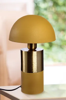 Obrázok produktu pre Stolná lampa Casablanca, hríb, "Mushroom", kov, žltá, zlatá farba, , v. 33 cm, hl. 20 cm 53232