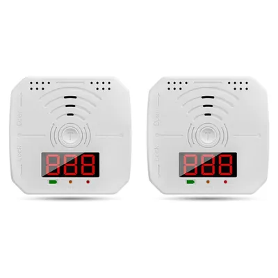 Produktbild von 2er-Set Kohlenmonoxidmelder – Tragbarer CO-Alarm mit LCD-Display, Licht- & Tonsignal – Für Haus, Küche, Büro, Hotel – Batteriebetrieben ,ohne Batterie