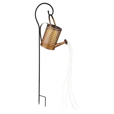 Produktbild von LED Solarleuchte, Gießkanne, gold, Erdspieß, H 85 cm
