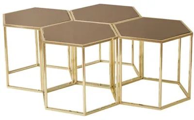 Obrázek produktu pro konferenční stolek do obývacího pokoje, zlatá barva, kovový rám, moderní design,