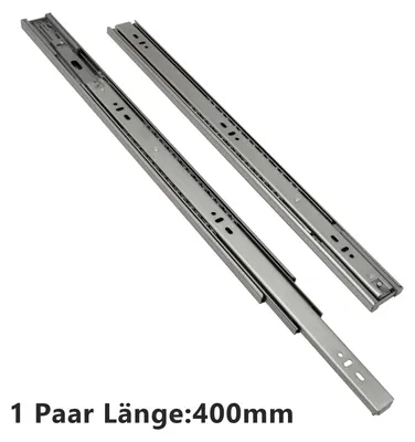 Produktbild von Eikuavons 4Paar Schubladenschienen Vollauszug, robuste Teleskopschienen mit automatischem Selbsteinzug, Soft-Close, 45 kg belastbar, für Küche Bad Büro Länge 400mm