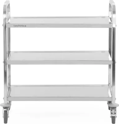 Produktbild von TECHNICA Servierwagen 3-Ebenen Edelstahl | Küchenwagen | 850×450×900 mm | Gastro Wagen