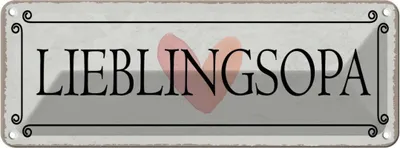 Produktbild von vianmo Blechschild 10x27 cm Lieblingsopa Herz Opa Oma Spruch Zitat