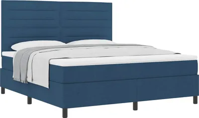 Obrázok produktu pre Posteľ s pružinovým rámom s matracmi Modrá 180 x 200 cm látka