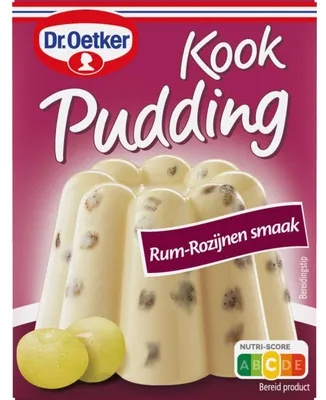 Produktbild von Dr. Oetker Kookpudding Rum-Rozijnen, 93g – Cremiger Kochpudding mit Rum-Aroma und Rosinen