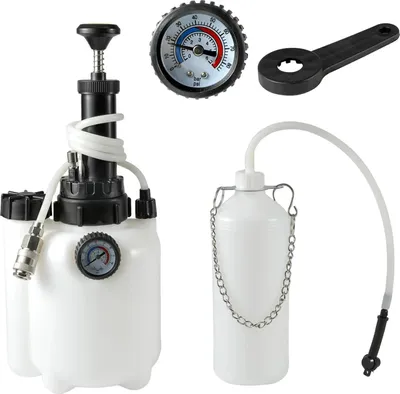 Produktbild von Auto Bremsflüssigkeitsentlüfter Set - 3 l pneumatische Vakuumpumpe - Druckluft Bremsenentlüfter - Spülgerät - weiß
