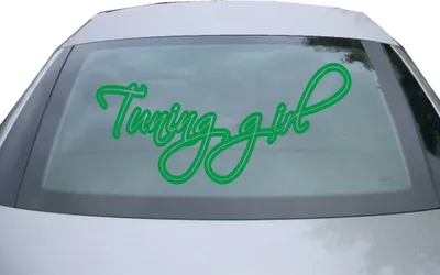 Produktbild von Indigos UG - Aufkleber Heckscheibe & Motorklappe DE6179 - grün - 600x285 mm - tuning girl - Auto Scheiben Fenster Heckklappe Tuning Racing JDM - Die cut