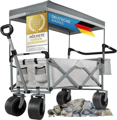 Immagine prodotto di Passeggino pieghevole con maniglione - Carrello da trasporto per bambini - Carrello da spiaggia