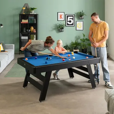Produktbild von Billardtisch 5ft schwarz Miami Pool-Billard 185x105 cm mit Zubehör