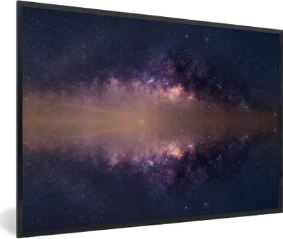 Produktbild von MuchoWow® Gerahmtes Poster Die Milchstraße an einem blauen Himmel 90x60 cm - Poster mit Schwarzem Bilderrahmen Wandposter Rahmen Foto Bilder - Fotorahmen - Foto-Plakat