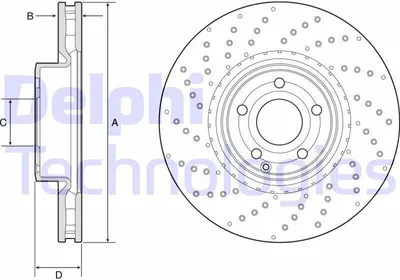 Produktbild von 2x DELPHI Bremsscheibe BG9216C passend für MERCEDES-BENZ SL (R231) 64 5mm 342mm
