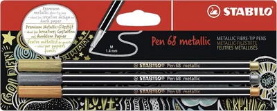 Obrázok produktu pre STABILO, kovové fixy – Sada fixiek Pen 68, 3 farby