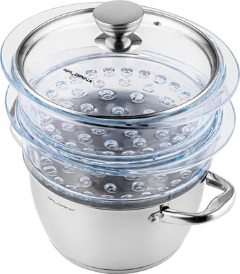 Image de CUISINIER A VAPEUR Acier inoxydable CUISINIER A VAPEUR Couvercle Nouveau FLORINA 2,5L
