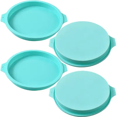 Produktbild von Set mit 4 Silikon-Backformen – 21 cm, für Kuchen, Untersetzer und Seife