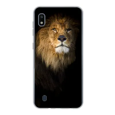 Produktbild von MuchoWow® Handyhülle Schutzhülle Hülle für Samsung Galaxy A10 Löwe - Licht - Schwarz - Porträt Silikon Softcase Handy Hülle - Schutzhülle