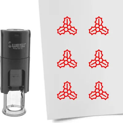Produktbild von CombiCraft Selbstfärbender Stempel 'Mistelzweig' in der Farbe Rot, Ø10mm