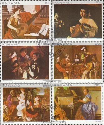 Produktbild von Briefmarken Panama 1968 Mi 1087-1092 (kompl.Ausg.) gestempelt Musikalische Darstellung auf Gemälden