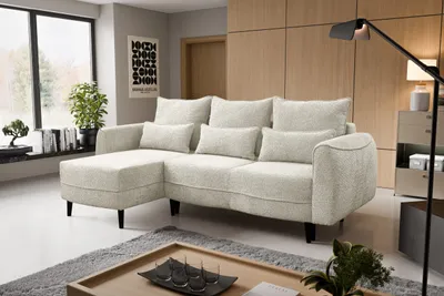Produktbild von Kaiser Möbel Ecksofa Selio mit Schlaffunktion und Bettzeugcontainer Ecru Links