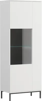 Produktbild von Vitrine Standvitrine Vitrinenschrank QUERTY QT07 weiß