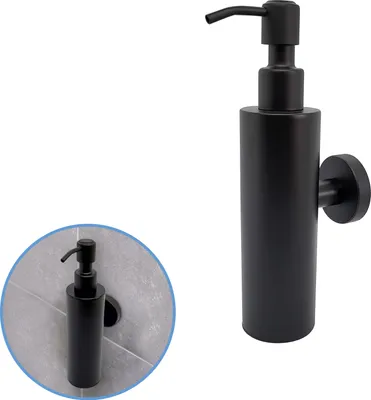 Produktbild von Sanics Orca Seifenspender Wandmontage 200 ml - Handseifenspender - Seifenpumpe - Seifenspender - Hängender Seifenspender - Edelstahl Schwarz
