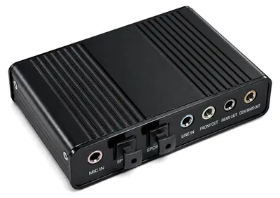 Produktbild von USB 5.1 Audio-Soundkarte mit optischem Anschluss, 48 kHz Digitalaufnahme und Audio-Mixing - Schwarz