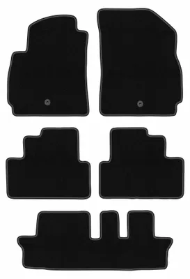 Image de Tapis de sol en moquette pour CHevrolet Orlando I 2011-2015 (7 places) – jeu 4 pièces, noirs, sur mesure – Wielganizator BASIC