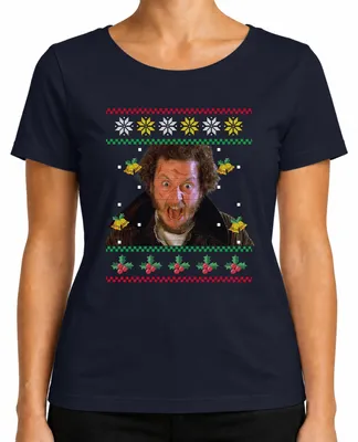 Imagen del producto de Marv Kevin - Suéter navideño feo, regalo de Navidad, camiseta para mujer, color azul marino, talla S
