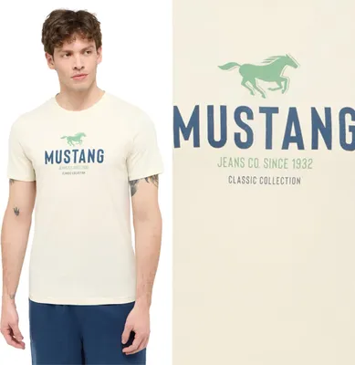 Obrázek produktu pro MUSTANG pánské, tričko AUSTIN, S, béžové, sportovní, tričko, košile