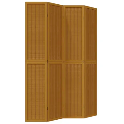 Immagine prodotto di Divisorio Ambienti 4 Pannelli Marrone Legno Massello Paulownia