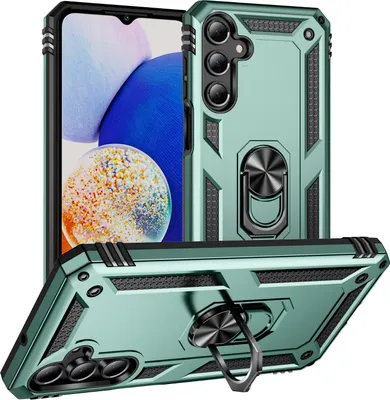 Produktbild von Schutzhülle für Samsung Galaxy A16 Dual Layer Robust Militäre Fallschutz Hülle mit Ringhalterung Ständer Grün