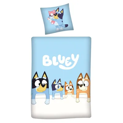 Produktbild von Bluey Bettwäsche Set 135x200 80x80 cm (2-tlg.) in Hellblau mit Reißverschluss