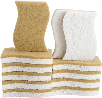 Produktbild von 24 kompostierbare Küchenschwämme aus Sisal und Baumwolle, Ökologisch Reinigen Küche