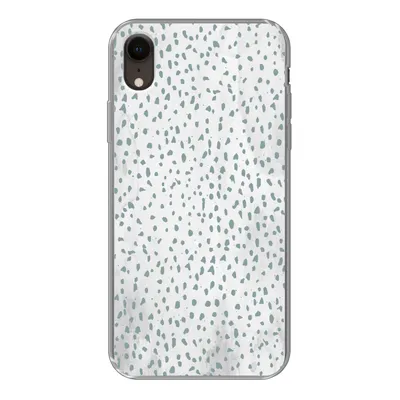 Produktbild von MuchoWow® Handyhülle Schutzhülle Hülle für iPhone XR Polka dots - Marmor - Weiß Silikon Softcase Handy Hülle - Schutzdeckel