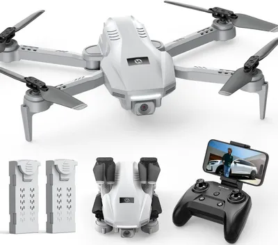Produktbild von Mini-Drohne - RC-Quadrokopter - Für Luftaufnahmen - Sprach- und Gestensteuerung - 2 Batterien - Grau