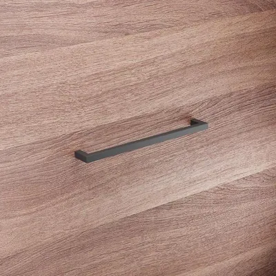 Immagine prodotto di Maniglia per mobili in acciaio inossidabile, distanza tra i fori di 224 mm, finitura nera opaca