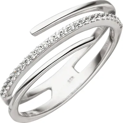 Produktbild von Gr. 60 Damen Ring mehrreihig 925 Sterling Silber 26 Zirkonia Silberring