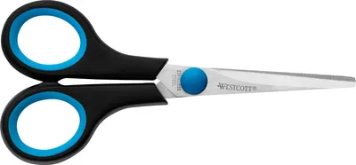 Immagine prodotto di WESTCOTT E-30252 00 Forbici Easy Grip per mancini in acciaio inox dritte simmetriche blu/nero 13 cm / 5 pollici