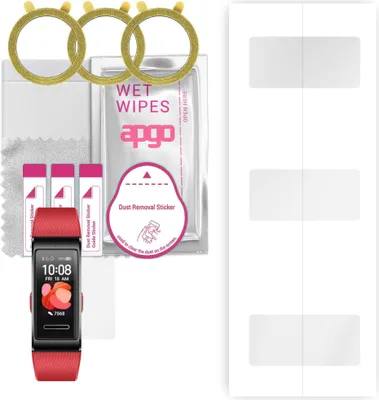 Produktbild von apgo 3 Stück Schutzfolie, klar, kompatibel mit Huawei Band 4 Pro Smartwatch, Hydrogel Displayschutzfolie mit Positionierhilfe, Displayfolie, robust und kratzfest
