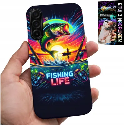 Image de Etui Do Samsung Galaxy A57 5G - Wzory Wędkarskie Ryby Połów Wędka Plecki