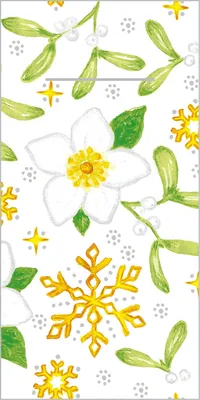 Produktbild von Airlaid Besteckservietten Mistletoe, 40 x 40 cm, 75 Stück - Mank - Weihnachten Xmas Mistelzweig