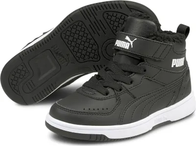 Immagine prodotto di Puma Rebound Joy FUR Jr Unisex Bambini Sneaker foderato 375477 Nero, Taglia delle scarpe: 33 EU