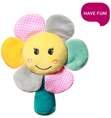 Image de Jouet en peluche avec hochet Fleur, fleur arc-en-ciel, BabyOno