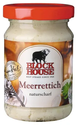 Zdjęcie produktu dla Block House Original drobno starty chrzan naturalnie ostry 90g