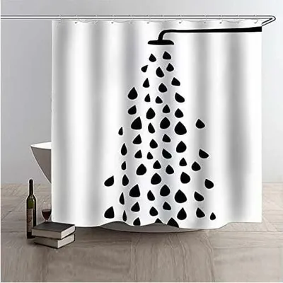 Obrázek produktu pro Sprchový závěs s háčkem, voděodolný a odolný proti plísním, 180 x 180 cm