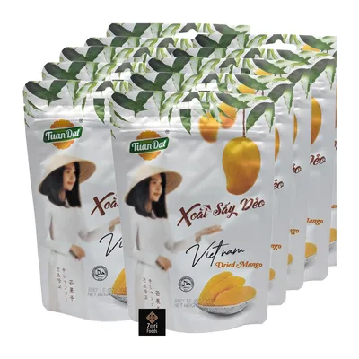 Produktbild von Mangoscheiben Soft Dried – 10 x 100g – Getrocknete Mango | Weiche chunks | Xoài sấy dẻo, von Tuan Dat, inkl. Zuri Foods Aufkleber